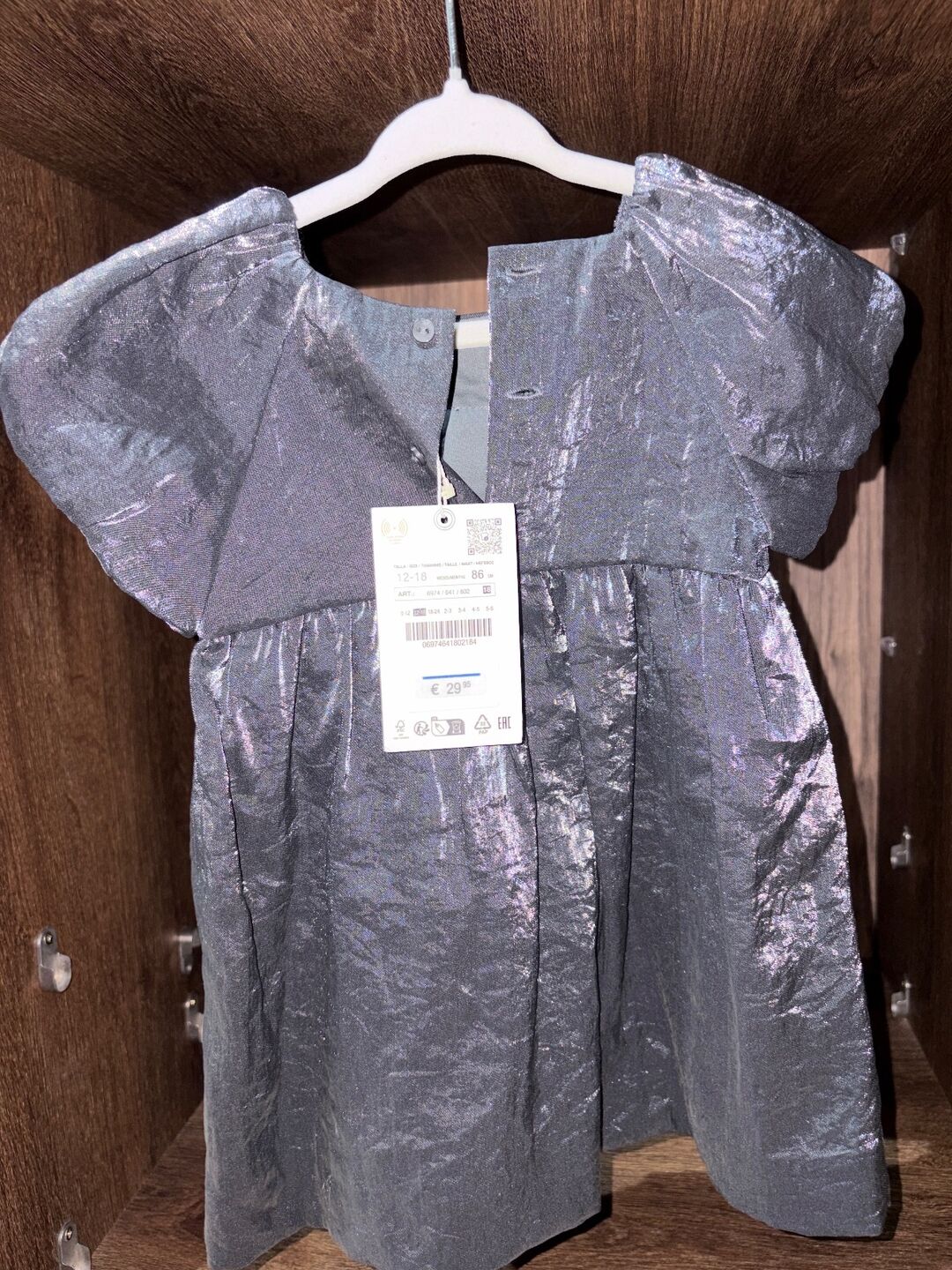 Robe satinée grise Zara, photo 2